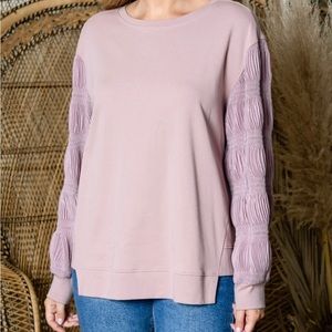 JOH Blush Radana Pointe Knit Top Women's Round Neck Textured L/S Size XXL NEW